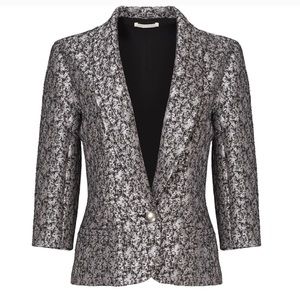 Paper Crown silver metallic Jacquard blazer, S